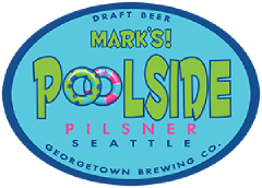 Mark's Poolside Pilsner tap label